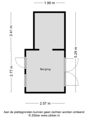 Plattegrond niet in brochure
