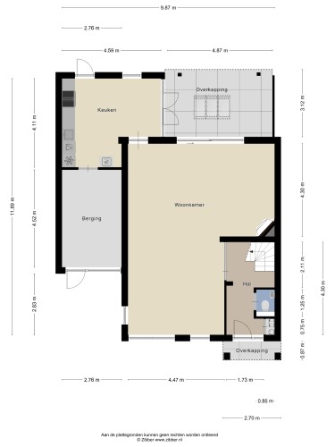 Plattegrond niet in brochure