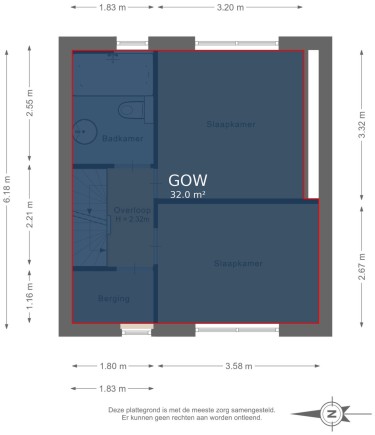 Plattegrond niet in brochure