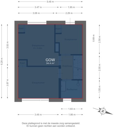Plattegrond niet in brochure