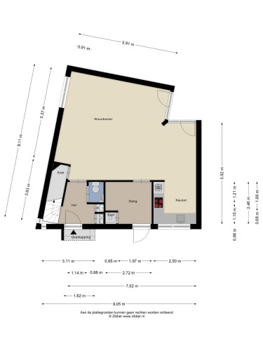 Plattegrond niet in brochure