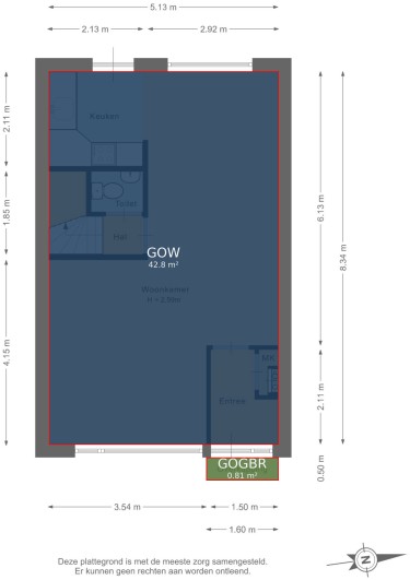Plattegrond niet in brochure