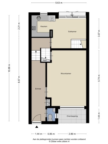 Plattegrond niet in brochure