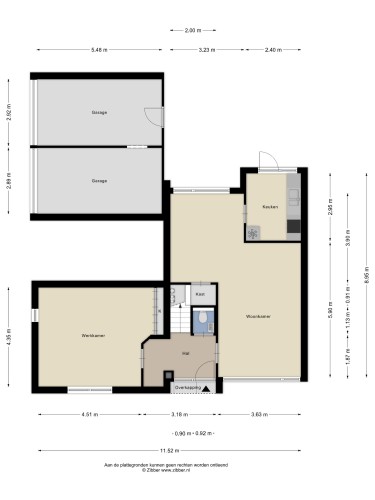 Plattegrond niet in brochure