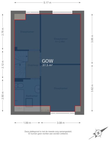 Plattegrond niet in brochure