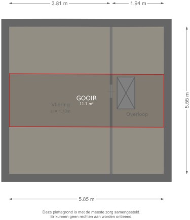 Plattegrond niet in brochure