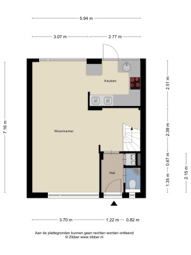 Plattegrond niet in brochure
