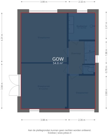 Plattegrond niet in brochure