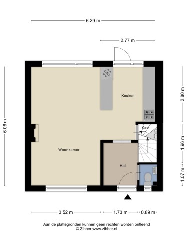 Plattegrond niet in brochure