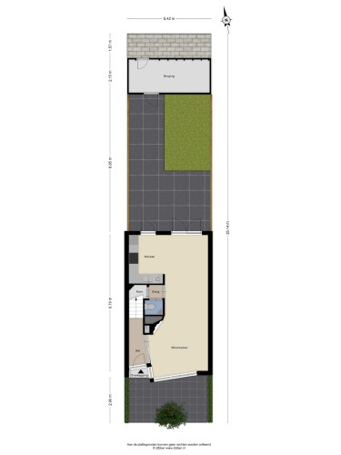 Plattegrond niet in brochure