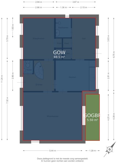 Plattegrond niet in brochure