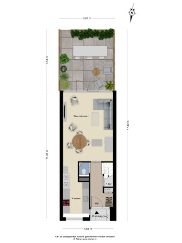Plattegrond niet in brochure