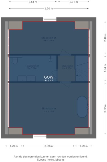 Plattegrond niet in brochure