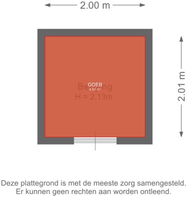 Plattegrond niet in brochure