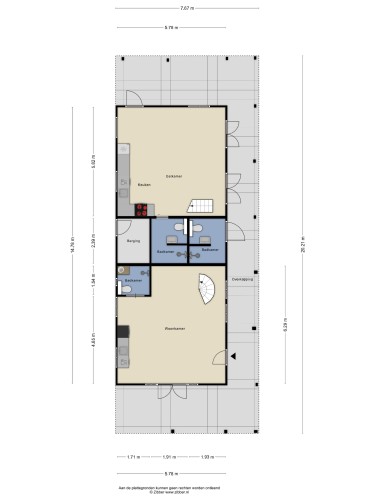 Plattegrond BED & BREAKFAST begane grond