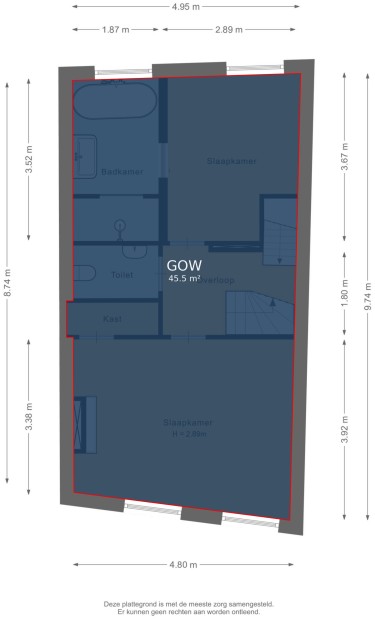 Plattegrond niet in brochure