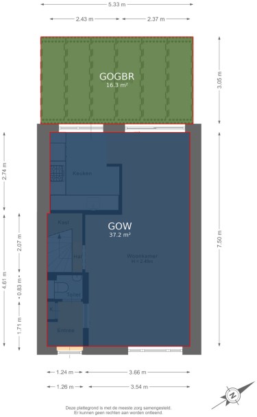 Plattegrond niet in brochure