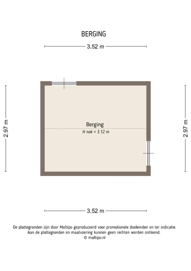 Plattegrond niet in brochure