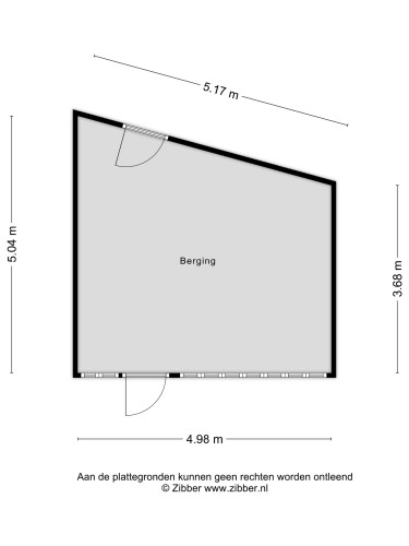 Plattegrond niet in brochure