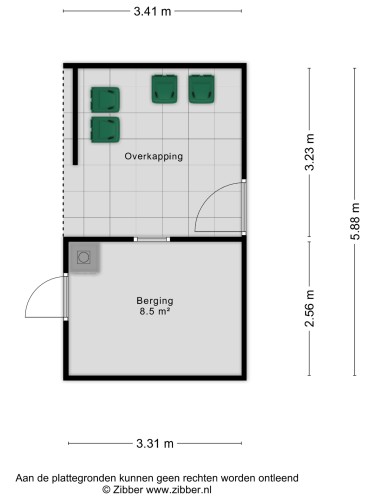 Plattegrond niet in brochure