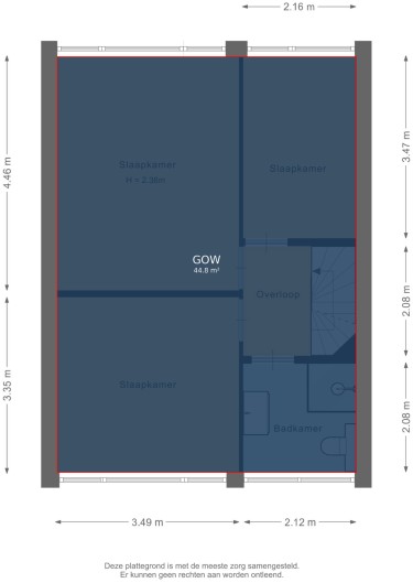 Plattegrond niet in brochure