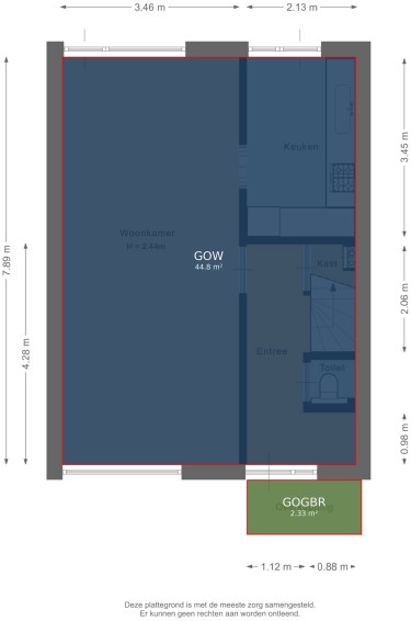 Plattegrond niet in brochure