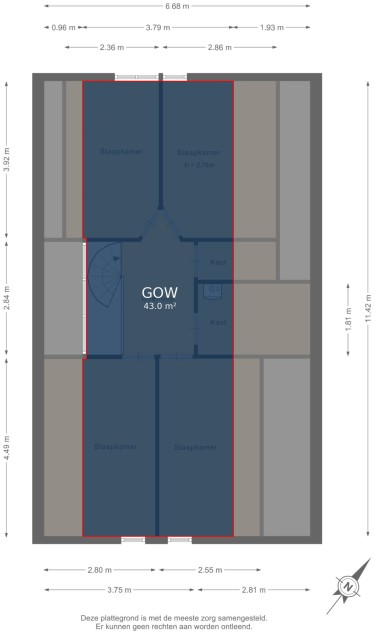 Plattegrond niet in brochure